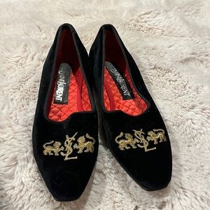 Vintage Yves Saint Laurent velvet loafers